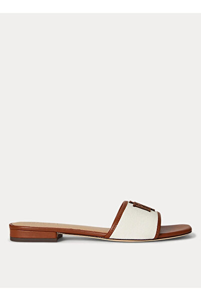 Lauren Ralph Lauren Taba - Krem Kadın Deri Terlik 802P04395003
