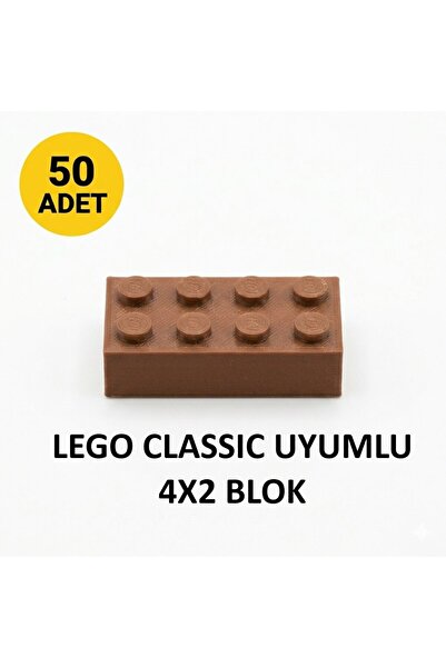 OyuncaklarÜlkesi Lego Uyumlu Classic 50 Adet 4X2 Brick Tuğla Blok Yedek Parça...