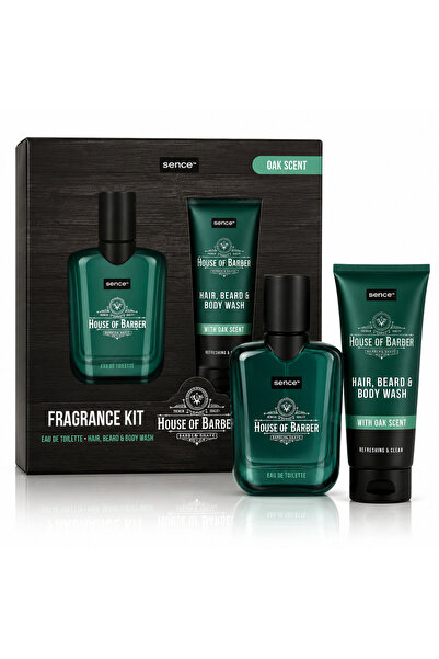 SENCE Sence® House of Barber Oak Scent Gift Top Bottom Set – 3-in-1 Eau de To...
