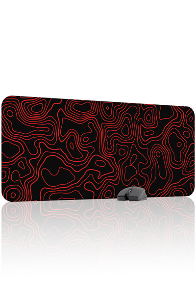 mousepad bastir Negru Roșu 90x40 XXL Fan Gaming Mouse Pad Bază anti-alunecare...