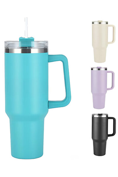 GGEROU 40 oz Tumbler with Handle and Straw, Insulated Stainless Steel Coffee ...