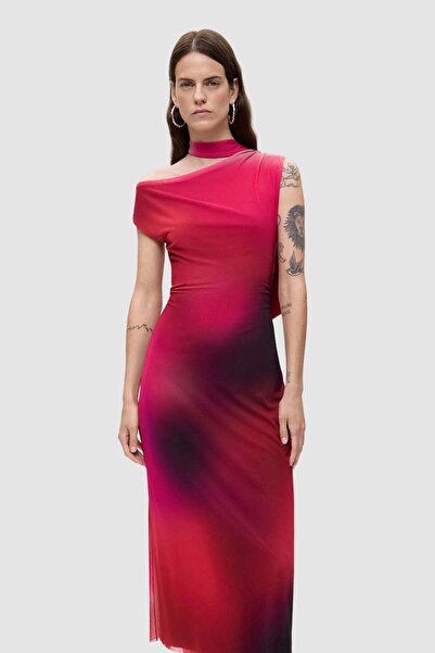 Desigual Rochie de damă roz cu imprimeu artistic