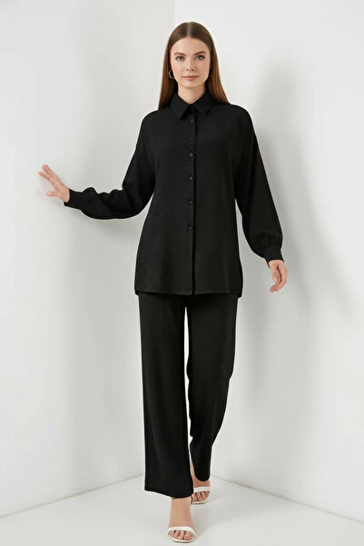 Generic Brand Women's Buttoned Black Hijab Suit