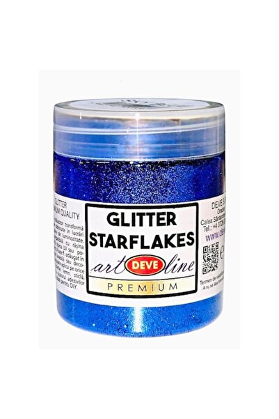 Deve Sclipici fulgi de stea metalici, DEVE, 50gr, sclipici albastru cer, Alba...
