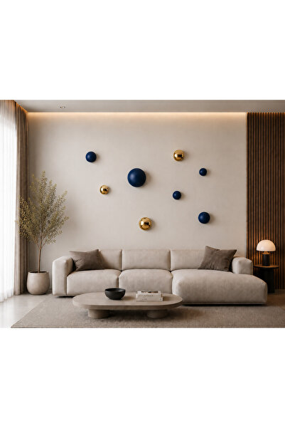 CLAYRAA Modern Duvar Dekoru 3D Top Set – Minimal Salon Duvar Süsü, Dekoratif ...