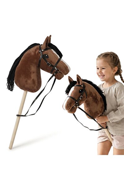 mamabrum Cal Hobby Horse maro 68 cm cu frâu reglabil