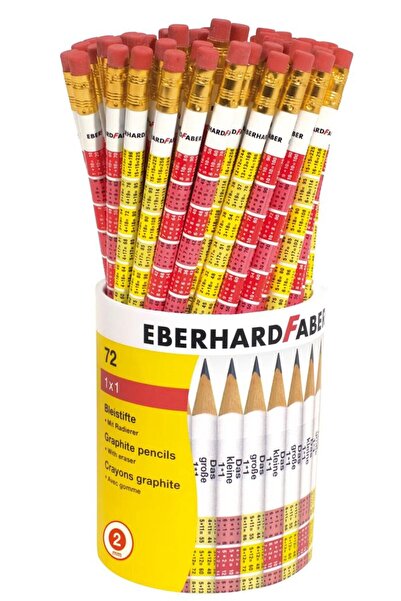 Eberhard Faber DISPLAY 72 PCS GRAPHITE PENCIL B WITH ERASER MULTIPLICATION TA...