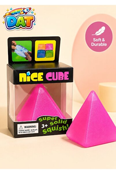 DAT Pyramid Shaped Stress Relief Squeeze Toy – Soft Silicone Sensory Fidget B...