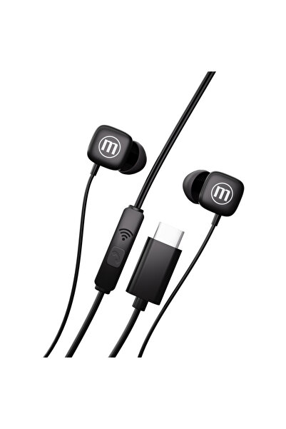 Maxell Wired Headphones with Microphone Square USB-C Black