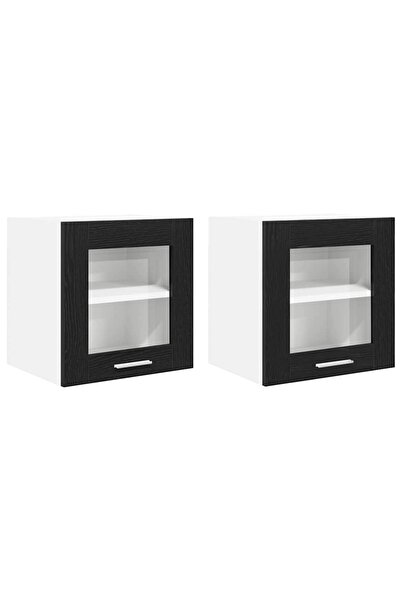 vidaxl Wall cabinet with 2 doors Black Oak 40 x 31 x 40 cm