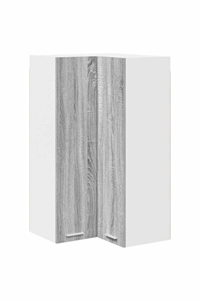 vidaxl Wall cabinet with door Sonoma Grey and White 57 x 57 x 100 cm