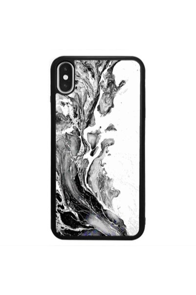 Other Apple iPhone Xs Max Marble River Black Glossy Θήκη