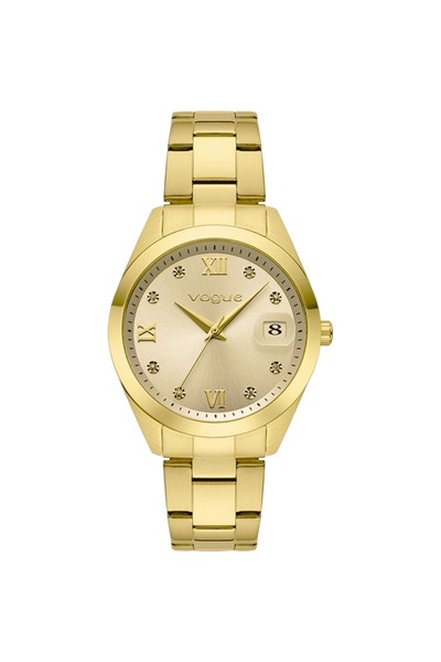 Vogue Ρολόι Γυναικείο Yellow Stainless Steel με χρυσό καντράν στρόγγυλ