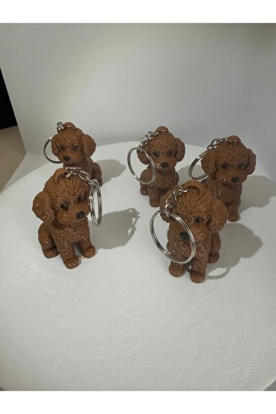 Filamel 5'li Set Toy Poodle Köpek Figürlü Anahtarlık - Sevimli Hayvan Tasarım...