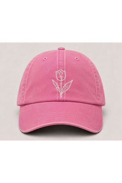 WeavedCo Pinterest Aesthetic Floral Embroidered Washable Sports Cap