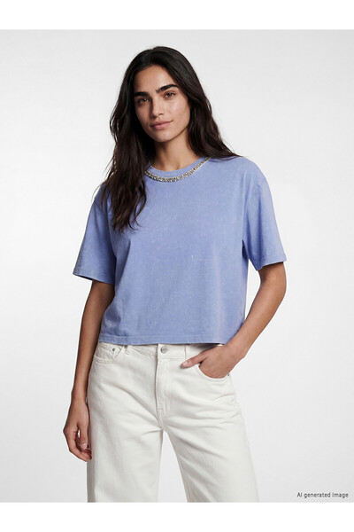 LC Waikiki Peak New Season Stoned 100% Cotton Women's T-Shirt