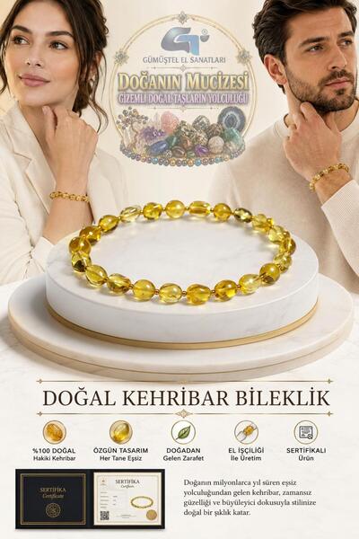 GÜMÜŞTEL EL SANATLARI Certified Natural Amber Adult Bracelet