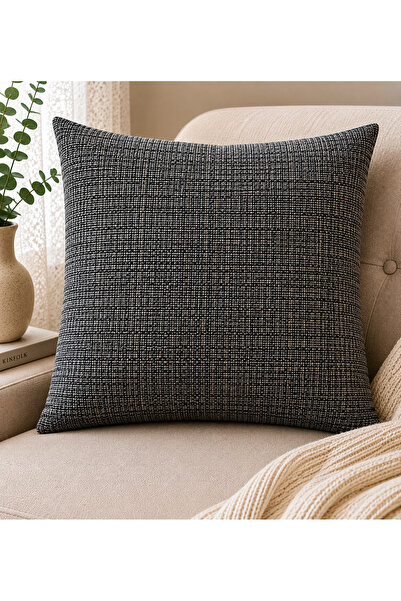 Şanlıavm 45X45 Anthracite Striped Color Decorative Pillow Case