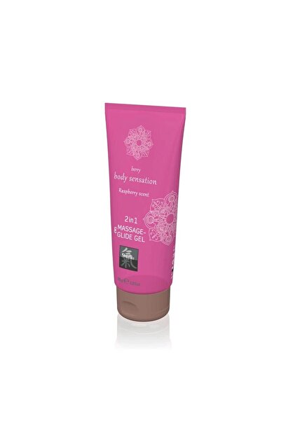 Shiatsu Gel de masaj și lubrifiant 2 în 1 - Parfum de zmeură 200ml