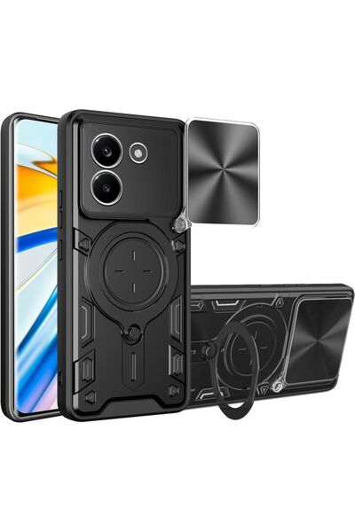 Orso Θήκη Shockproof Ringstand Slide Camera Black Poco X8 Pro