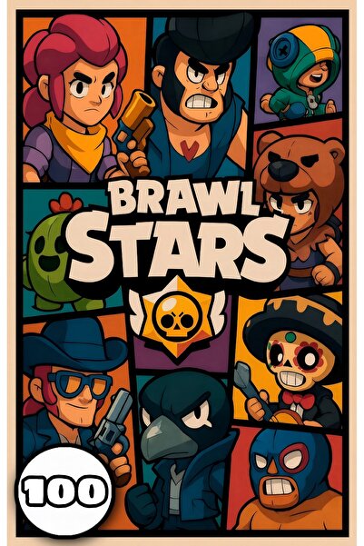 BRAWL STARS Carte de colorat, 100 de ilustratii Brawl Stars, A4