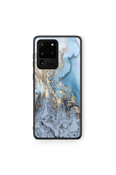Other Samsung S20 Ultra Marble Gold Design Black Glossy Θήκη