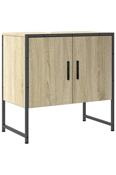 vidaxl Dulap chiuvetă baie, stejar sonoma, 60x33x60 cm, lemn prelucrat