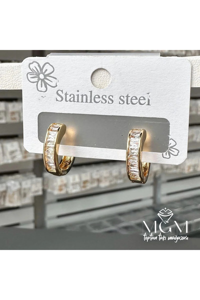 Marsilyan Nvdn- Ieg - Zircon Baguette Stone Earrings Iegrs-Nvdn1