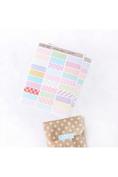Yıldızan Terra Organik Shaped Tape, Pastel, 1.4X4.5 cm 2 Sheets Terra Organik...