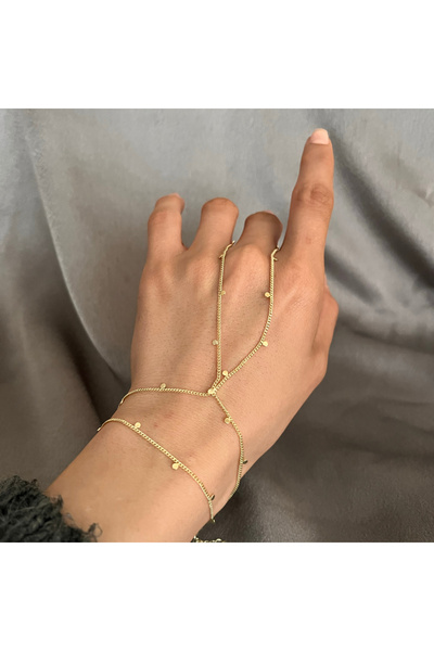 Mahi jewelry 14K Altın Kaplama Ezme Zincir Şahmeran