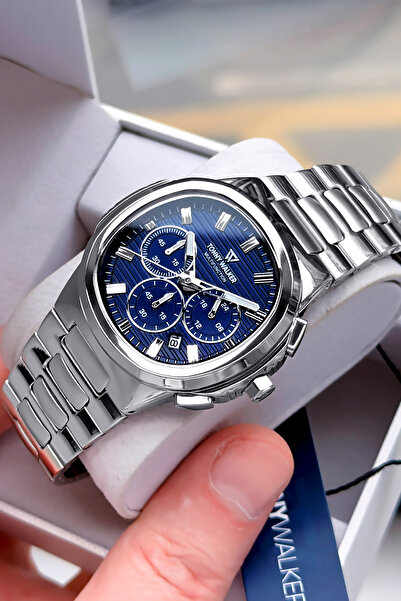 Tonny Walker Men's Watch - Silver Color - Steel Band - Water Resistant - All ...