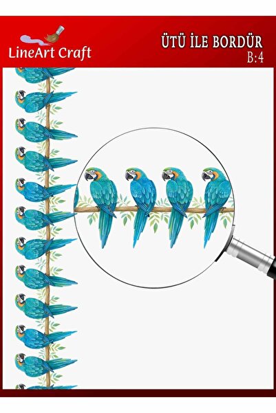 LİNEART Iron-On Border Rubon Transfer Printing Wood & Fabric Transfer No:B04-...