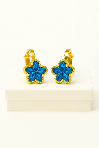 MakeWell Compression Earrings Colorful Stars Design Earrings for Non-Pierced Ear
