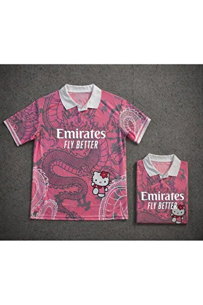 The RAVEN UNİSEX POLO YAKA PEMBE HELLO KİTTY FORMASI