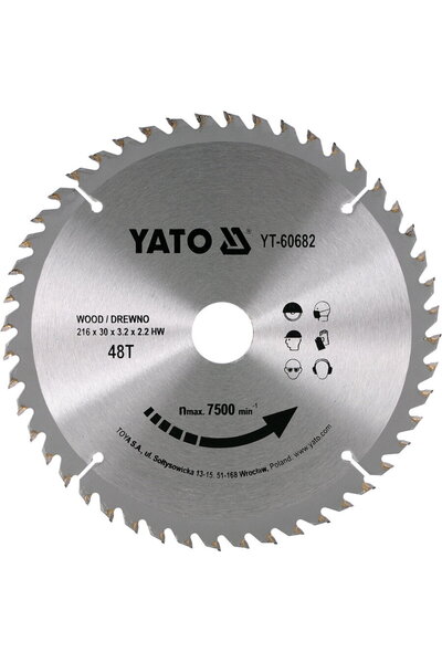 yato Disc circular pentru lemn 216 x 30 x 3.2 mm 48T YT-60682