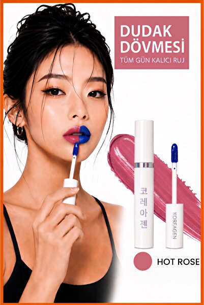 Koreagen Lip Stain Soyulabilir Ruj Kalıcı Dudak Dövmesi Bulaşmayan Dudak Renk...
