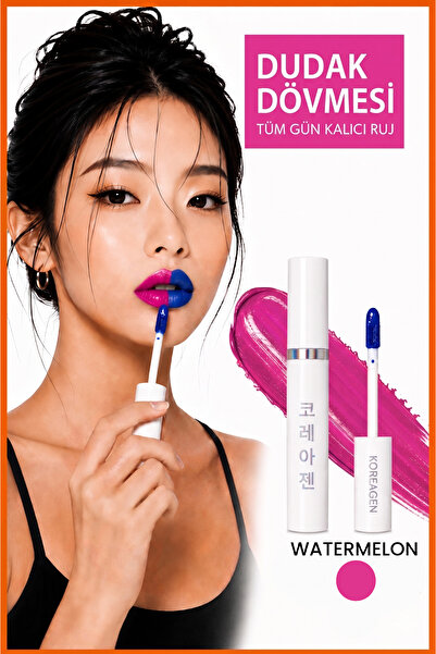 Koreagen Lip Stain Soyulabilir Ruj Kalıcı Dudak Dövmesi Bulaşmayan Dudak Renk...