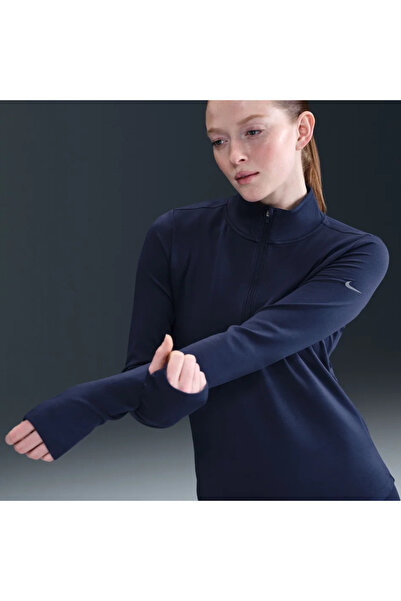 Nike سترة One Therma-FIT HZ Midlayer نسائية باللون الأزرق الداكن