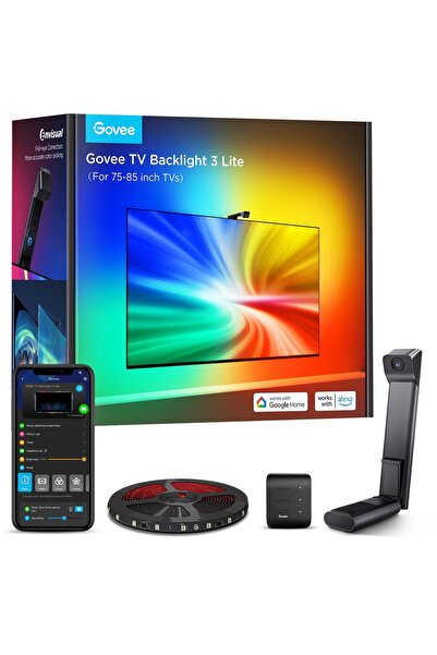 Govee Balık gözü düzeltme işlevine sahip TV arka ışığı 3 Lite, 75-85 inç TV'l...
