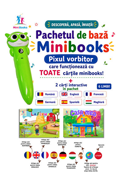 minibooks Pix Vorbitor Interactiv generatia a treia+ 2 Cărți în 6 Limbi – La ...