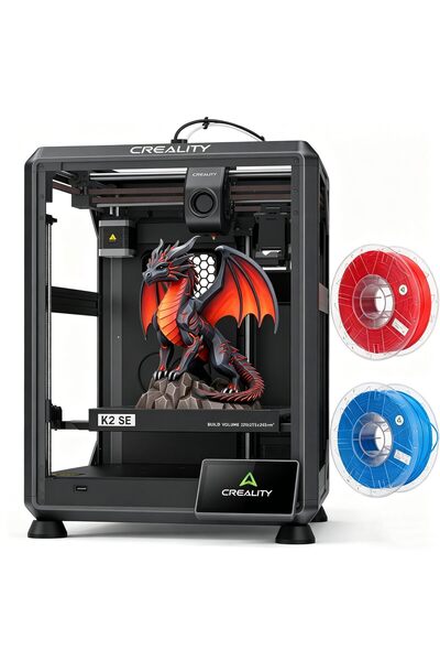 Creality K2 SE 3D yazıcı, PLA filamanlı 2 kg (rastgele renk), çok renkli bask...