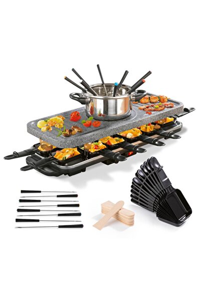 GOURMETmaxx Raclette & Fondü Kombini XXL 12 kişilik | Tavalar, fondü seti ve ...