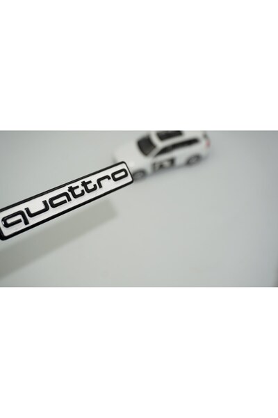 DK Tuning Quattro Siyah Beyaz Bagaj Logo Amblem Audi İle Uyumlu