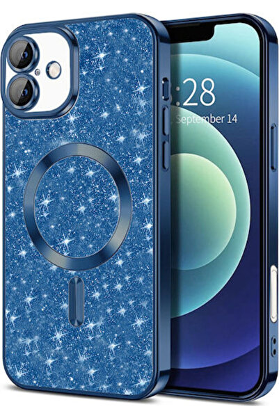 Techsuit Λαμπερή Πίσω Θήκη Σιλικόνης Μπλε (iPhone 16 Plus)