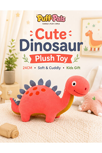 Puff pals Dinosaur Plush Toy 24CM Soft Stuffed Animal Cute Dinosaur Plushie C...