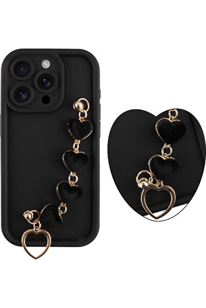 Other Volte-Tel Hearts Θήκη Πλάτης Σιλικόνης με Λουράκι Μαύρο (iPhone 15 Pro)...