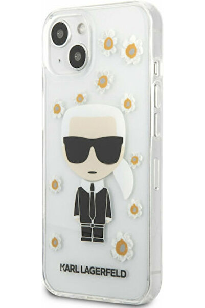 Karl Lagerfeld Εμβληματική Διαφανής Θήκη Πλάτης Σιλικόνης με Λουλούδια (iPhon...