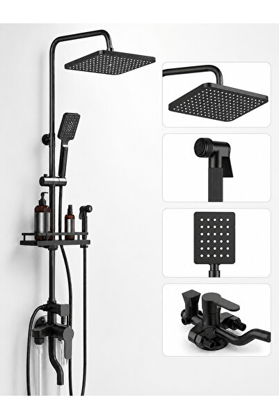 FADAKWALT Shower Set - 8" Square Rainfall Shower Head with Handheld Spray, Li...