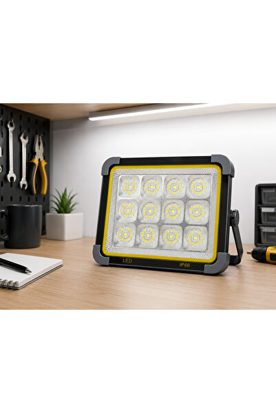 kialed 200w Güneş Enerjili Solar LED Projektör 3 Mod Işık + Kırmızı & Mavi Iş...