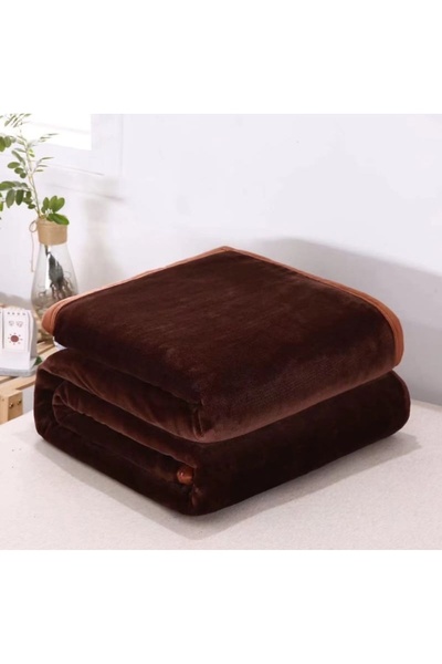 MILANO COLLECTION Cocolino Solid Color Blanket, Chocolate Brown, 220x200 cm
